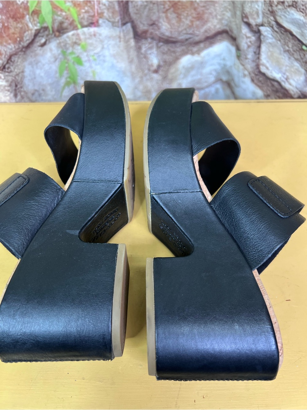 KORK-EASE Black Leather Platform Sandals, 7 - Picture 9 of 12